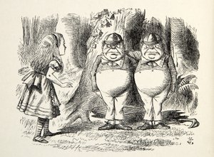 Tweedledum and Tweedledee, Illustration from Through the Looking Glass, by Lewis Carroll (1832-98), 1872 by John Tenniel