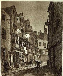 View of the Southern Extremity of Thieving Lane (of late years called Bow Street), drawn 1807, engraved by W.M. Fellows, pub. 1807 (engraving) by John Thomas (after) Smith