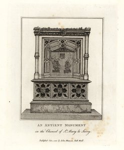 Ancient Monument in the Chancel of St Mary le Savoy by John Thomas Smith