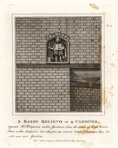 Bas-relief of a gardener on the wall of Mr by John Thomas Smith