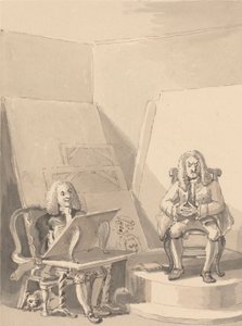 Hogarth Making up a Portrait of H. Fielding, for a Bookseller, from the Features of Garrick Who Borrowed One of the Author