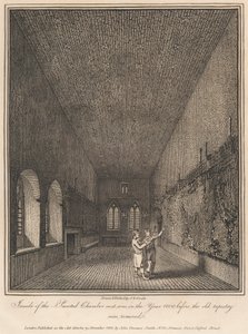 Inside the Painted Chamber as it was in the Year 1800 Before the Old Tapestry was Removed by John Thomas Smith