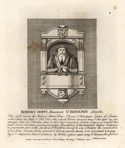 Monument to merchant taylor and philanthropist Robert Dow in St Botolph’s, Adgate by John Thomas Smith