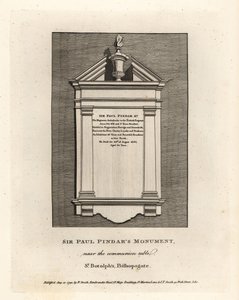 Sir Paul Pindar’s monument near the communion table in St Botolph’s, Bishopsgate by John Thomas Smith