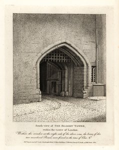 South View of the Bloody Tower within the Tower of London by John Thomas Smith