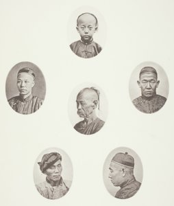 Cantonese Boy; Cantonese Merchant; Mongolian Male Head; A Venerable Head; A Labourer; Mongolian Male Head