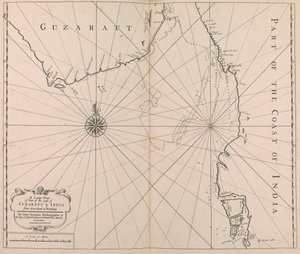 A Large Chart of Part of the Coast of Guzaratt & India from Diu Head to Bombay by John Thornton
