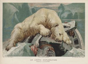 An Arctic Exploration: a polar bear investigating items from an Arctic expedition by John Trivett Nettleship
