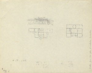 Elevation and Floor Plan for Large House