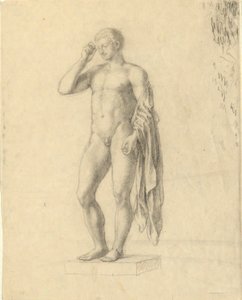 Nude Male Figure (classical) showing left side by John Trumbull