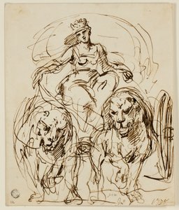 Cybele on Chariot Drawn by Lions by John Vanderbank