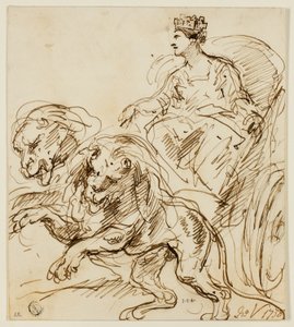 Cybele on Chariot Drawn by Lions by John Vanderbank