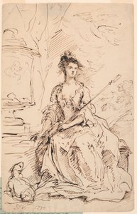 Portrait of a Lady (Peg Woffington?) as a Shepherdess by John Vanderbank