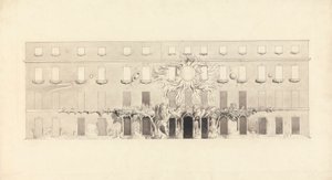 Architectural Drawing of a Building with Astrological Symbols