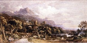 Landscape with Castle and Mountain by John Varley