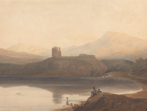 Llanberis Lake, with Castle Dolbadern by John Varley
