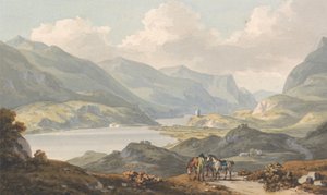 The Lakes of Llanberis from the Road from Caernarfon Going to Llanberis, Caernarfonshire
