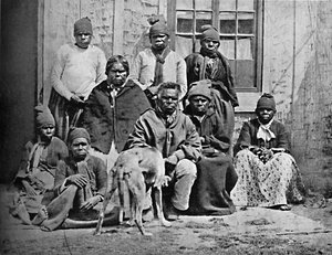 A Group of Some of the Last of the Tasmanians in European Dress