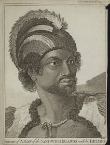 A Man of the Sandwich Islands with his Helmet by John Webber
