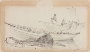 Boats and Buoy - Hartlepool by John Wilson Carmichael