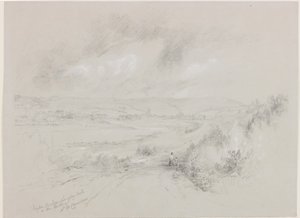 Haydon Bridge, Langley Castle in the Distance by John Wilson Carmichael