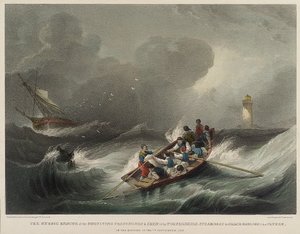 The Heroic Rescue of the Passengers and Crew of the Steamship Forfarshire, by Grace Darling and Her Father, on the Morning of September 7 by John Wilson Carmichael