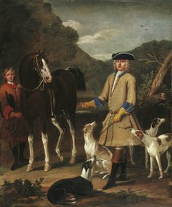 Edward, Lord Seymour, with His Horse, Groom and Dogs, in a Landscape