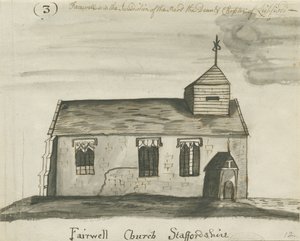 Farewell Church: Pen and Wash Sepia Drawing, nd [c 1780] by John Wright