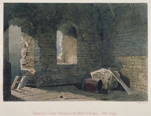 Interior view of a tower belonging to London Wall at Old Bailey, City of London by John Wykeham Archer