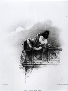 Fanny Kemble as Juliet, Sweet Good Night, engraved by Richard James Lane by John after Hayter