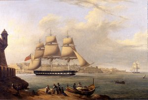 Leaving Grand Harbour by Giovanni Schranz 19th century