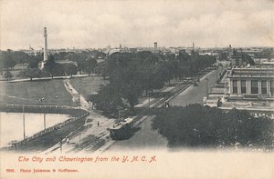 The City and Chowringhee from the Y.M.C.A., early 20th century by Johnston and Hoffmann