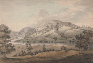 Hilly Landscape with Village and River
