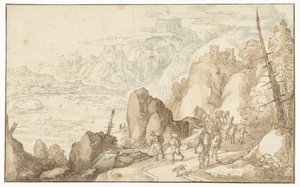 Landscape with travelers by Joos de Momper (II)