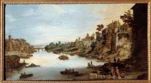 View of the Tiber in Rome by Joos or Josse de The Younger Momper