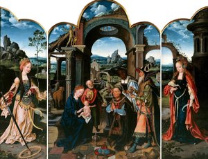 Adoration of the Magi with Sigismund I of Poland by Joos van Cleve