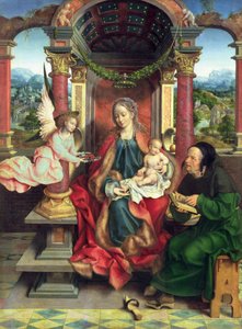 The Holy Family, centre panel of a triptych by Joos van Cleve