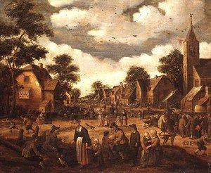 Village Scene by Joost Cornelisz