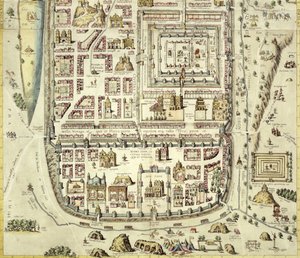 Map of Jerusalem and the Surrounding Area by Joris Hoefnagel