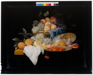 Still Life with Fruits and Shrimps by Joris van Son