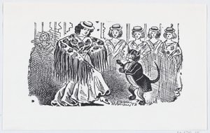 A Woman Dancing with a Cat in a Suit by José Guadalupe Posada