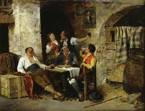 In the Tavern by Jose Benlliure y Gil
