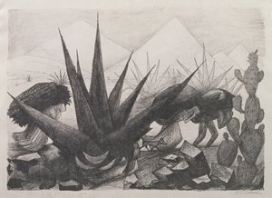 Indians and Magney Plants by José Clemente Orozco