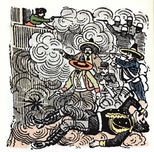 The Mexican Revolution (1910-1920): assault on the house of Aquiles Serdan (1876-1910). Xylography by Jose Guadalupe Posada (1852-1913). by José Guadalupe Posada