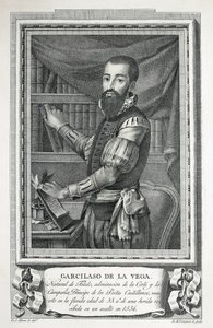 Portrait of Garcilaso de la Vega. 1791. Drawing by Jose Maea, Burin Engraved by Bartolome Vazquez. Etching by Jose Maea