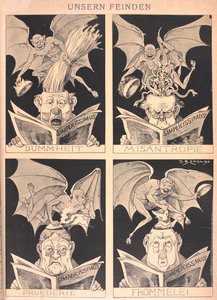 Our enemies. People reading, ideas being fed into their heads by demons. by Josef Benedikt engl