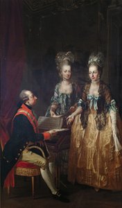 Portrait of Emperor Joseph II at the Spinet with His Sisters Maria Elisabeth and Maria Anna by Josef Hauzinger