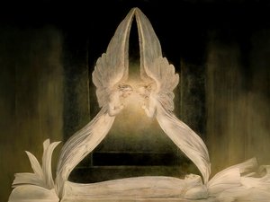 Christ in the Tomb Guarded by Angels (recreated by Blake) by Josef Johann Michel