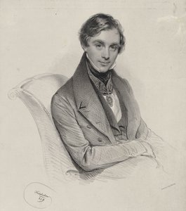Bull Lithograph by Josef Kriehuber