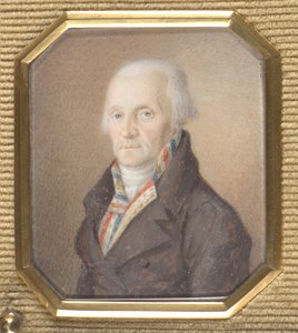 Older Gentleman with Blue-White-Red Vest